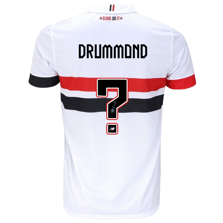 Vyrai Lucca Drummond #0 Balta Raudona Juoda Namų Marškinėliai 2024/25 T-Shirt