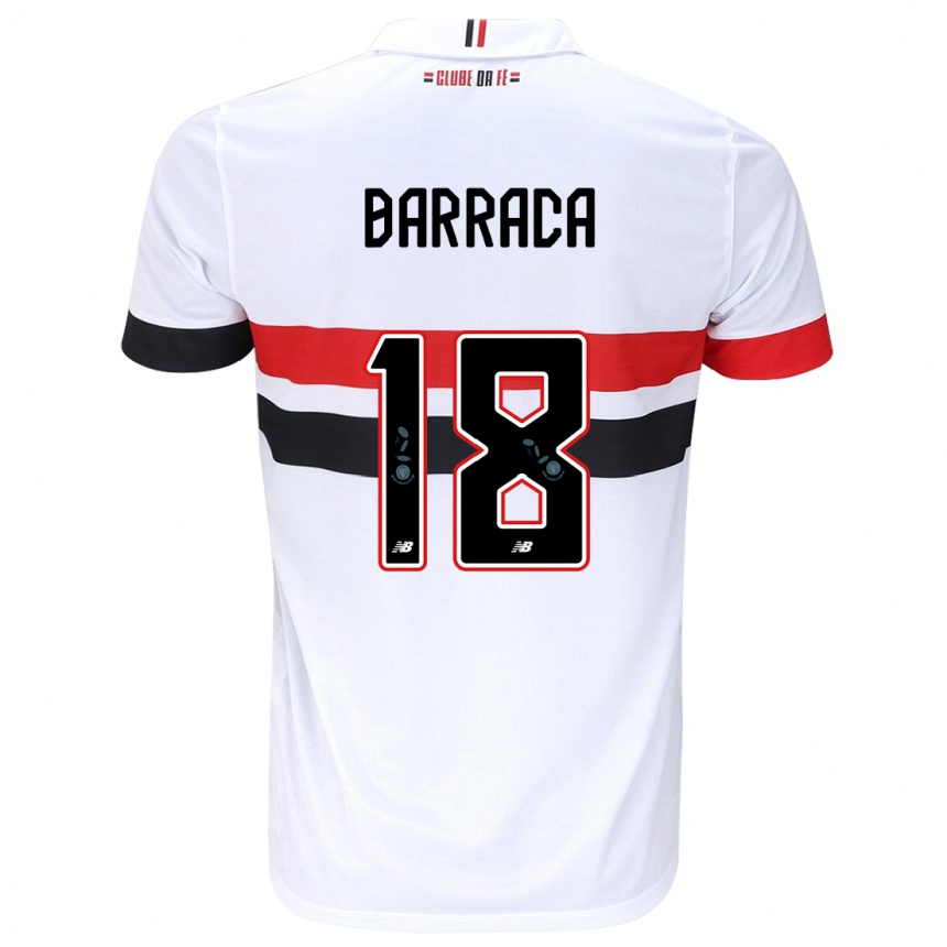 Vyrai Barraca #18 Balta Raudona Juoda Namų Marškinėliai 2024/25 T-Shirt