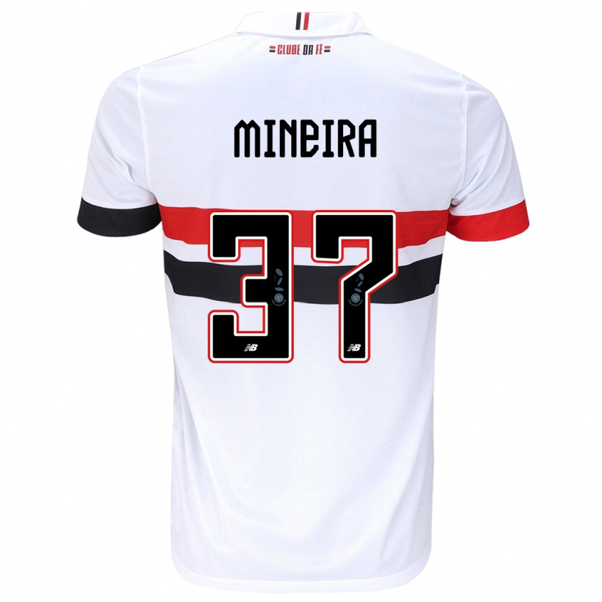 Vyrai Rafa Mineira #37 Balta Raudona Juoda Namų Marškinėliai 2024/25 T-Shirt