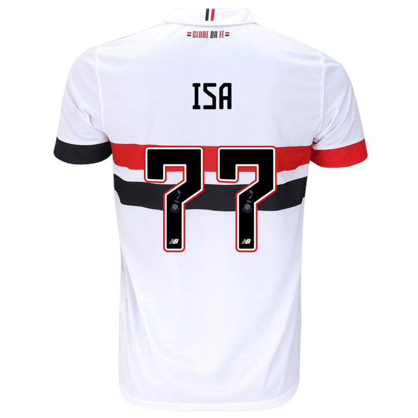 Vyrai Isa #77 Balta Raudona Juoda Namų Marškinėliai 2024/25 T-Shirt