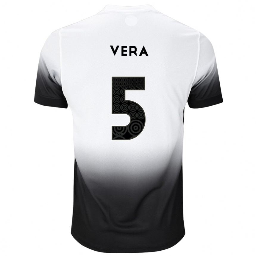 Vyrai Fausto Vera #5 Balta Juoda Namų Marškinėliai 2024/25 T-Shirt