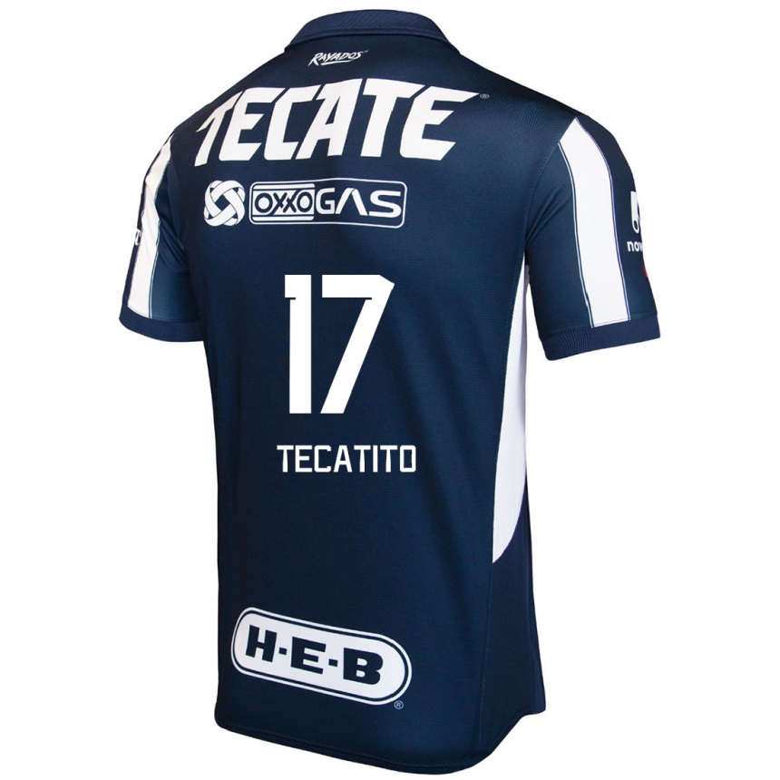 Vyrai Tecatito #17 Mėlyna Raudona Balta Namų Marškinėliai 2024/25 T-Shirt