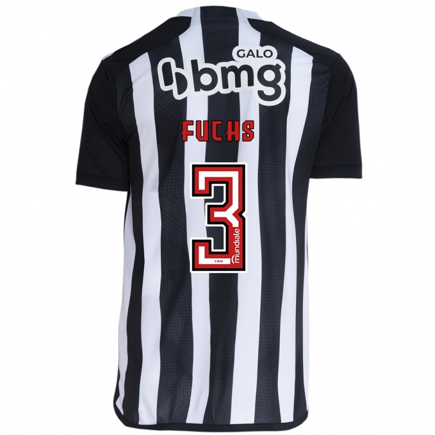 Vyrai Bruno Fuchs #3 Balta Juoda Namų Marškinėliai 2024/25 T-Shirt