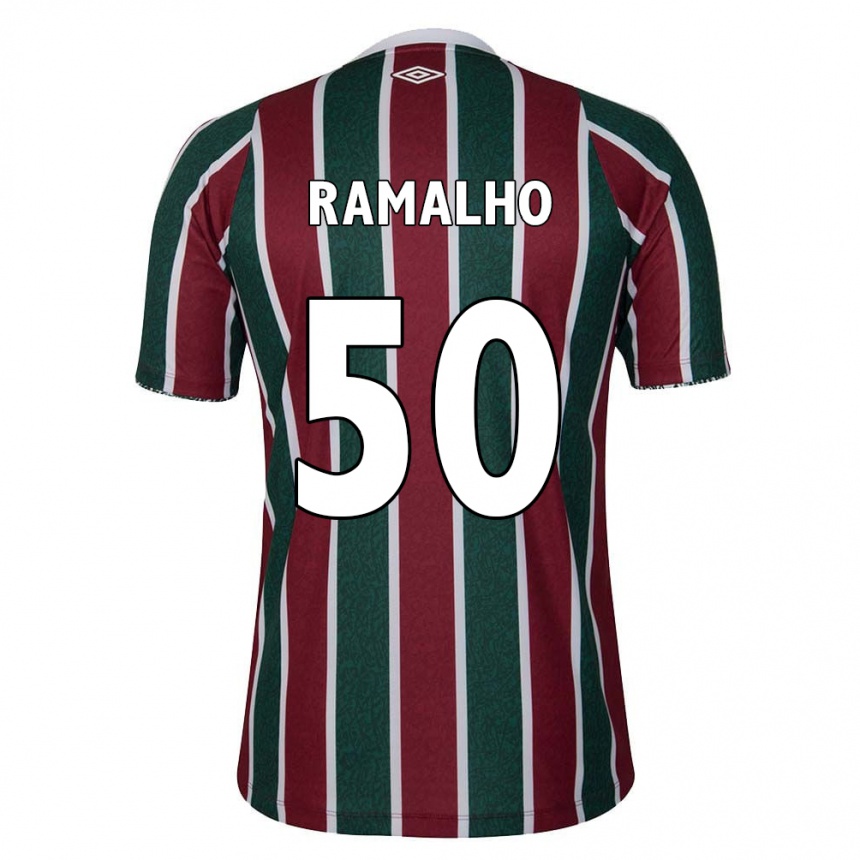 Vyrai Gustavo Ramalho #50 Žalia Kaštoninė Balta Namų Marškinėliai 2024/25 T-Shirt