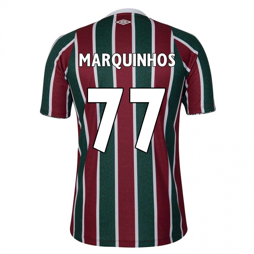 Vyrai Marquinhos #77 Žalia Kaštoninė Balta Namų Marškinėliai 2024/25 T-Shirt