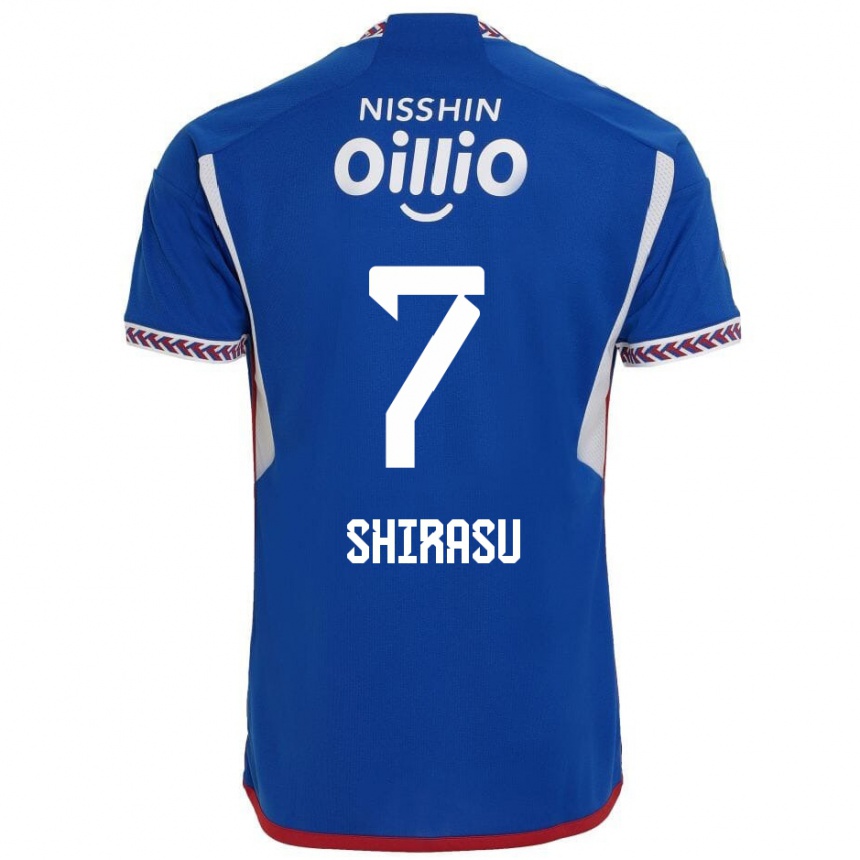 Vyrai Kento Shirasu #7 Mėlyna Balta Raudona Namų Marškinėliai 2024/25 T-Shirt