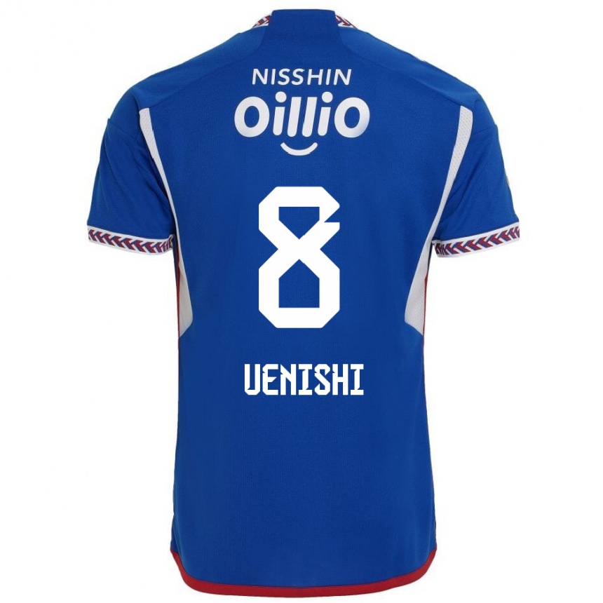 Vyrai Haruki Uenishi #8 Mėlyna Balta Raudona Namų Marškinėliai 2024/25 T-Shirt