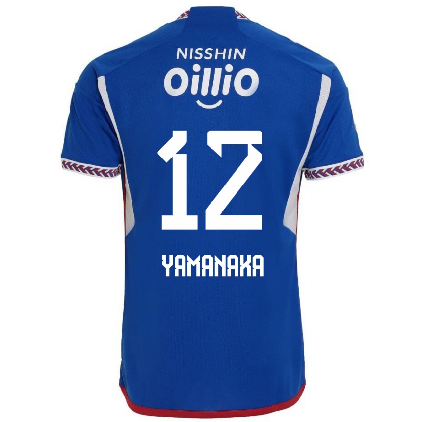 Vyrai Yuki Yamanaka #12 Mėlyna Balta Raudona Namų Marškinėliai 2024/25 T-Shirt