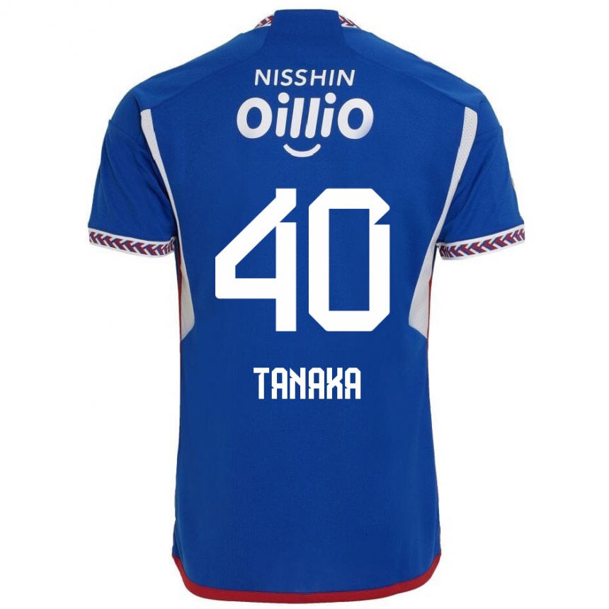 Vyrai Hiei Tanaka #40 Mėlyna Balta Raudona Namų Marškinėliai 2024/25 T-Shirt