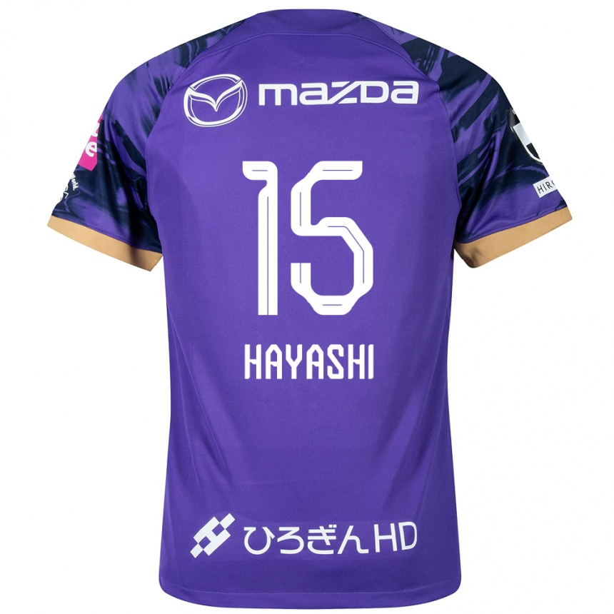 Vyrai Shunta Hayashi #15 Violetinė Balta Namų Marškinėliai 2024/25 T-Shirt