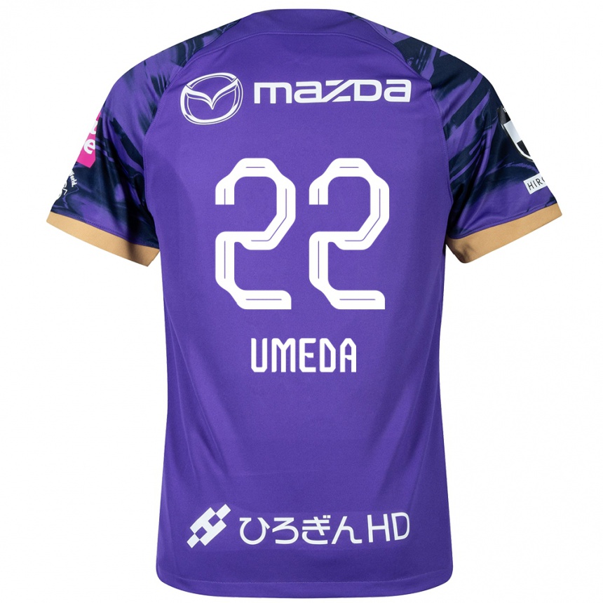 Vyrai Taiga Umeda #22 Violetinė Balta Namų Marškinėliai 2024/25 T-Shirt