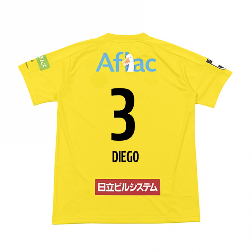 Vyrai Diego #3 Geltona Juoda Namų Marškinėliai 2024/25 T-Shirt