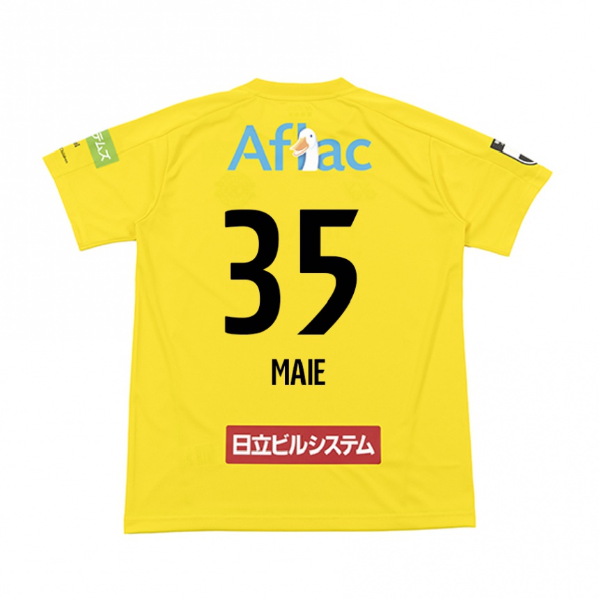 Vyrai Hidetaka Maie #35 Geltona Juoda Namų Marškinėliai 2024/25 T-Shirt