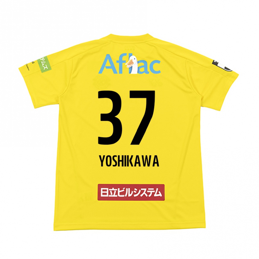 Vyrai Haruto Yoshikawa #37 Geltona Juoda Namų Marškinėliai 2024/25 T-Shirt