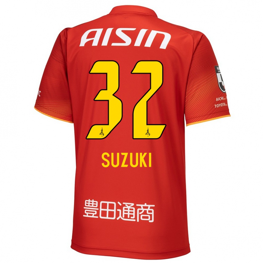 Vyrai Haruto Suzuki #32 Raudona Balta Geltona Namų Marškinėliai 2024/25 T-Shirt