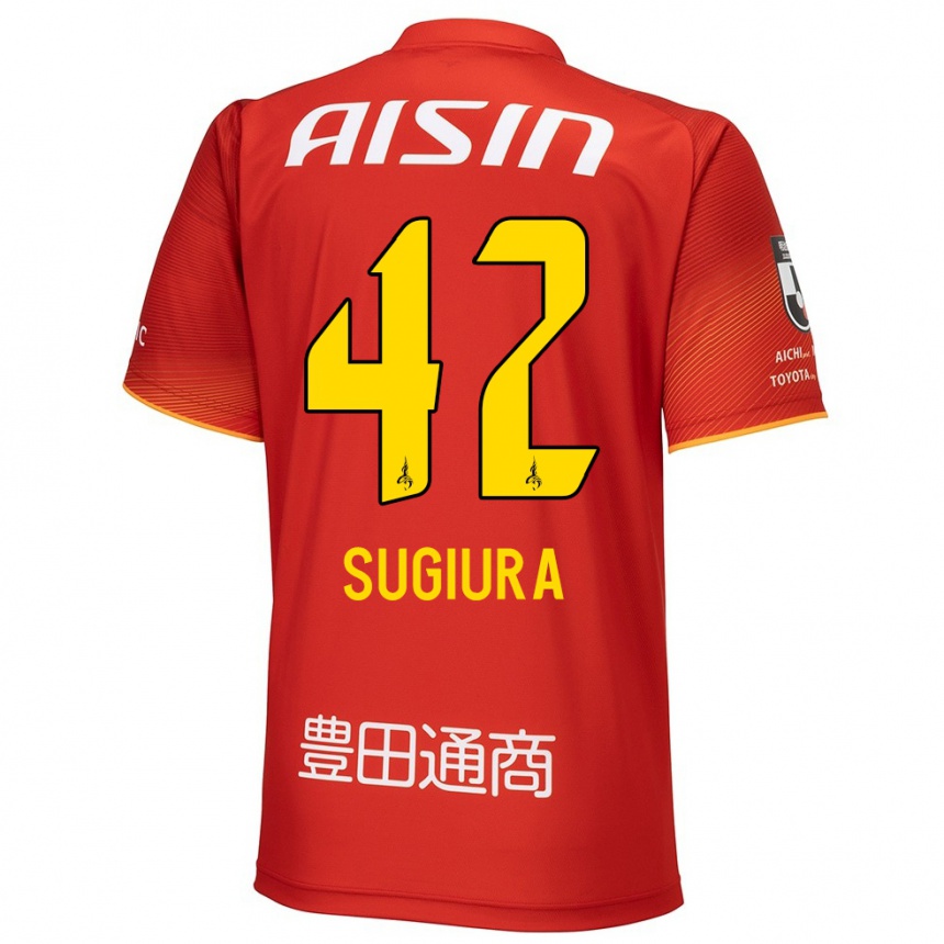 Vyrai Shungo Sugiura #42 Raudona Balta Geltona Namų Marškinėliai 2024/25 T-Shirt