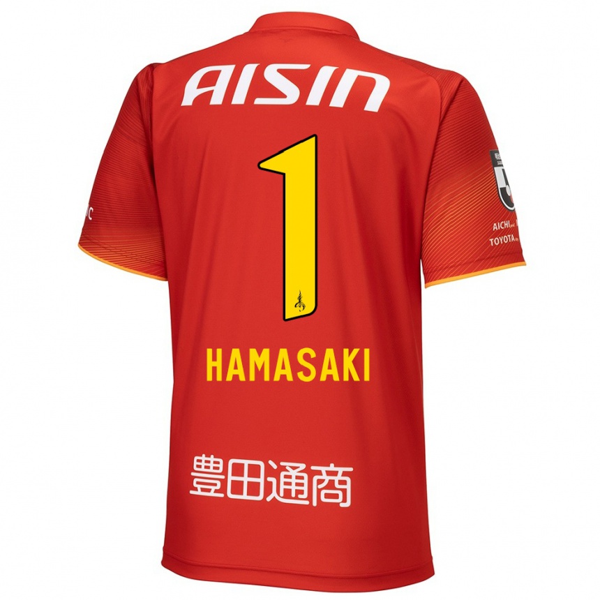 Vyrai Shiki Hamasaki #1 Raudona Balta Geltona Namų Marškinėliai 2024/25 T-Shirt