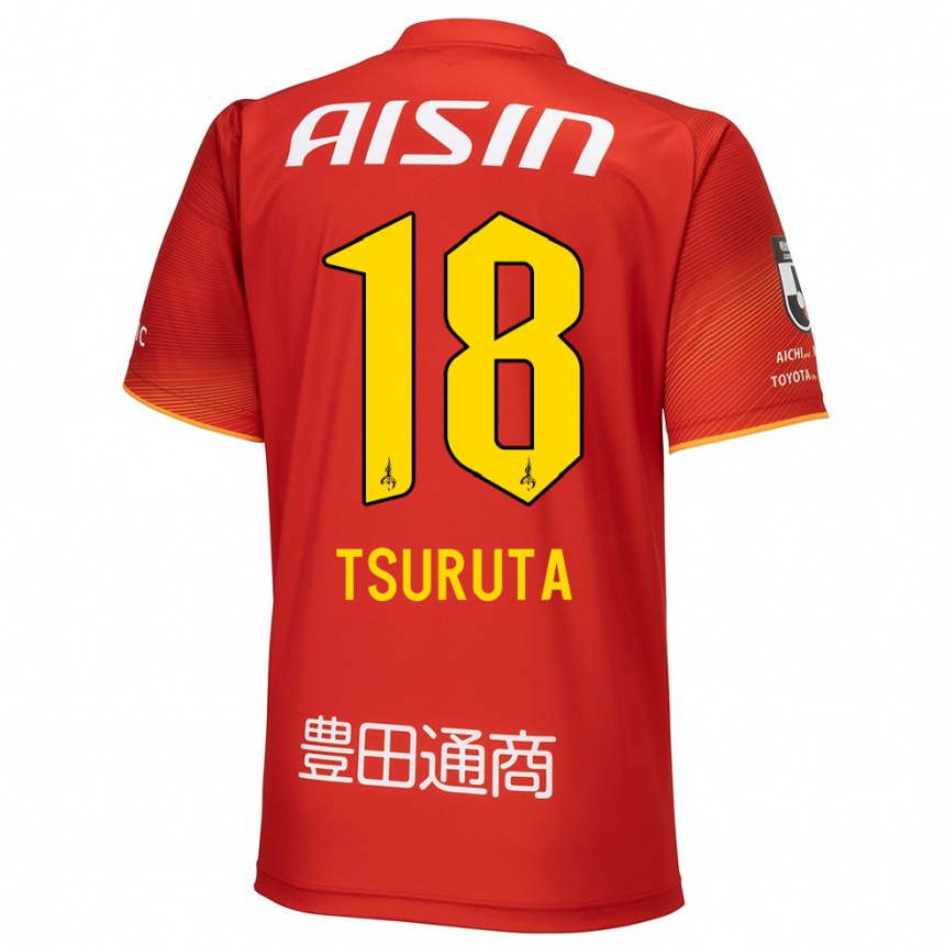 Vyrai Shu Tsuruta #18 Raudona Balta Geltona Namų Marškinėliai 2024/25 T-Shirt