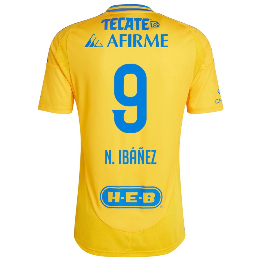 Vyrai Nicolás Ibáñez #9 Auksinė Geltona Namų Marškinėliai 2024/25 T-Shirt