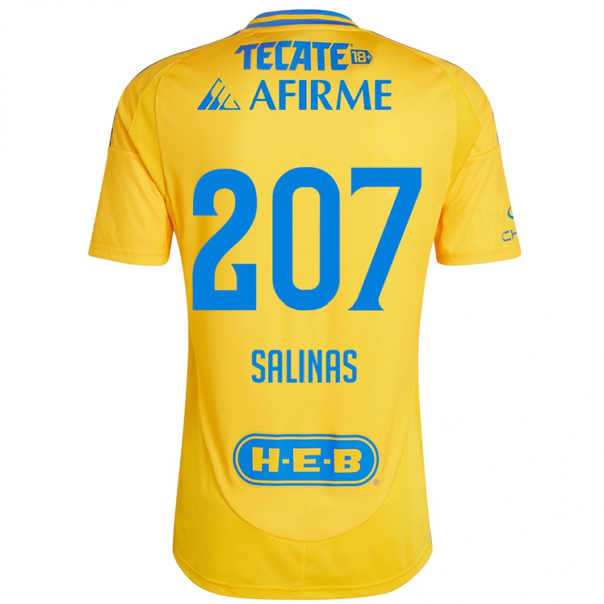 Vyrai Marcelo Salinas #207 Auksinė Geltona Namų Marškinėliai 2024/25 T-Shirt