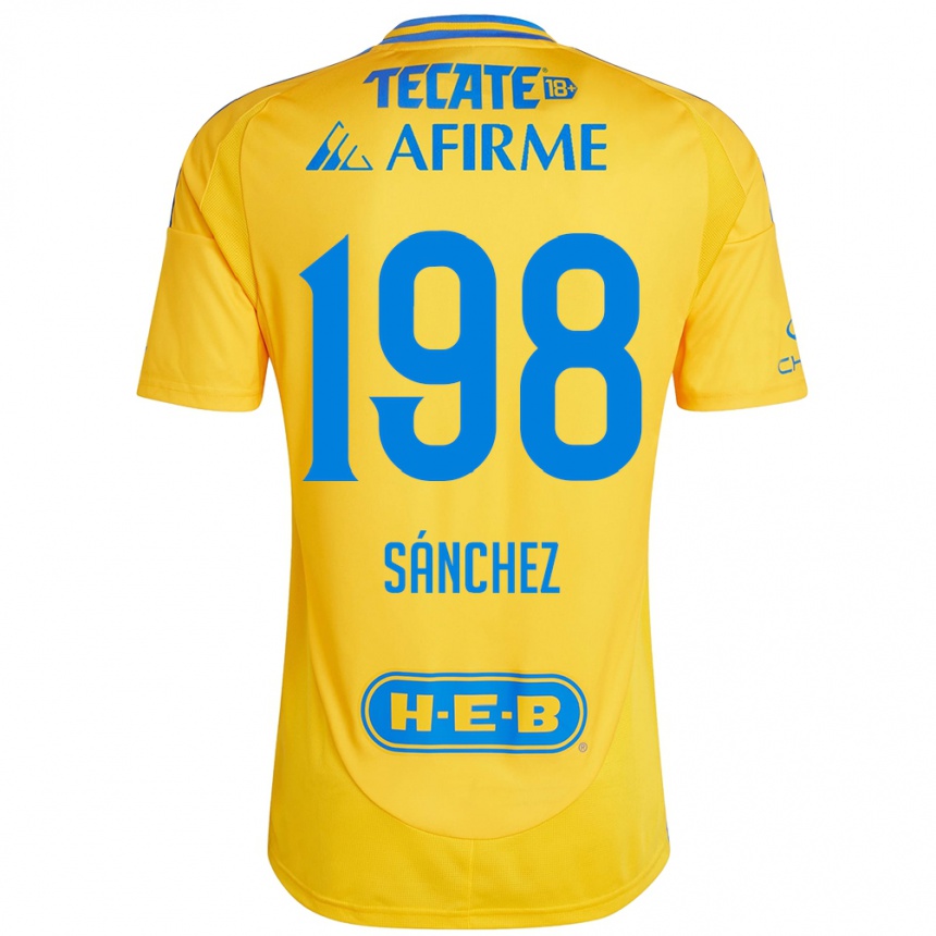 Vyrai Diego Sánchez #198 Auksinė Geltona Namų Marškinėliai 2024/25 T-Shirt