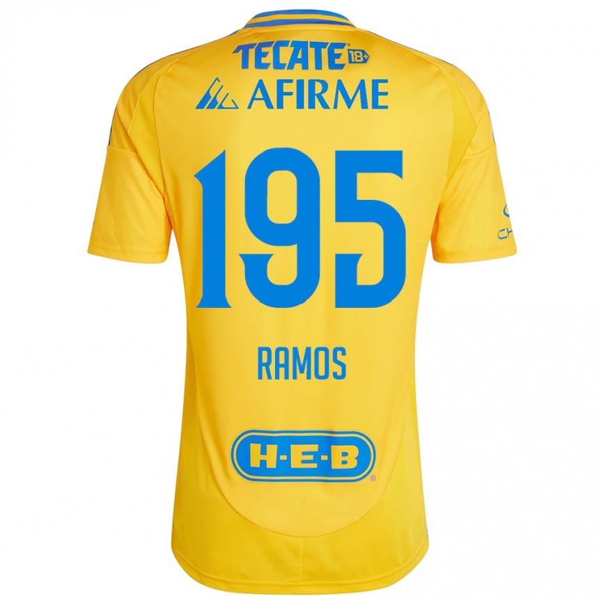 Vyrai Rodrigo Ramos #195 Auksinė Geltona Namų Marškinėliai 2024/25 T-Shirt