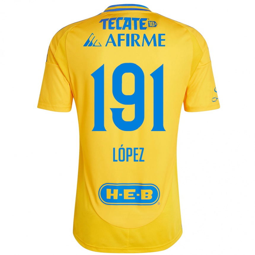 Vyrai Adrián López #191 Auksinė Geltona Namų Marškinėliai 2024/25 T-Shirt