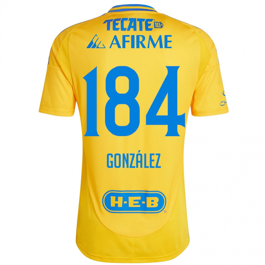 Vyrai Erick González #184 Auksinė Geltona Namų Marškinėliai 2024/25 T-Shirt