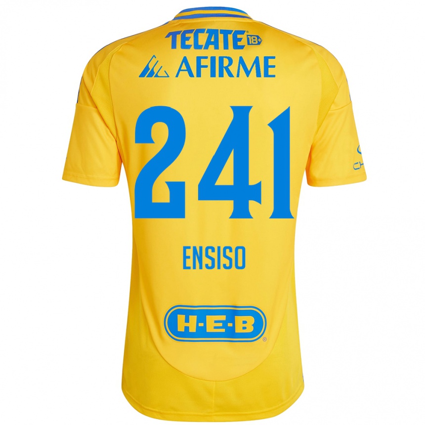 Vyrai Eduardo Ensiso #241 Auksinė Geltona Namų Marškinėliai 2024/25 T-Shirt