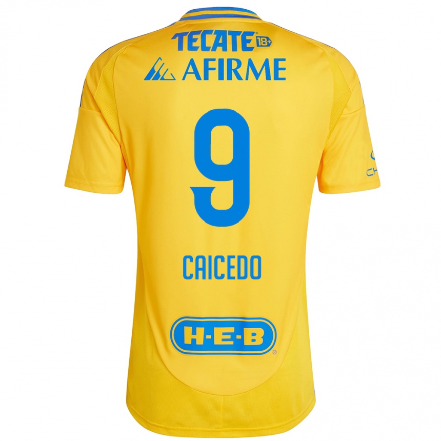 Vyrai Jordy Caicedo #9 Auksinė Geltona Namų Marškinėliai 2024/25 T-Shirt