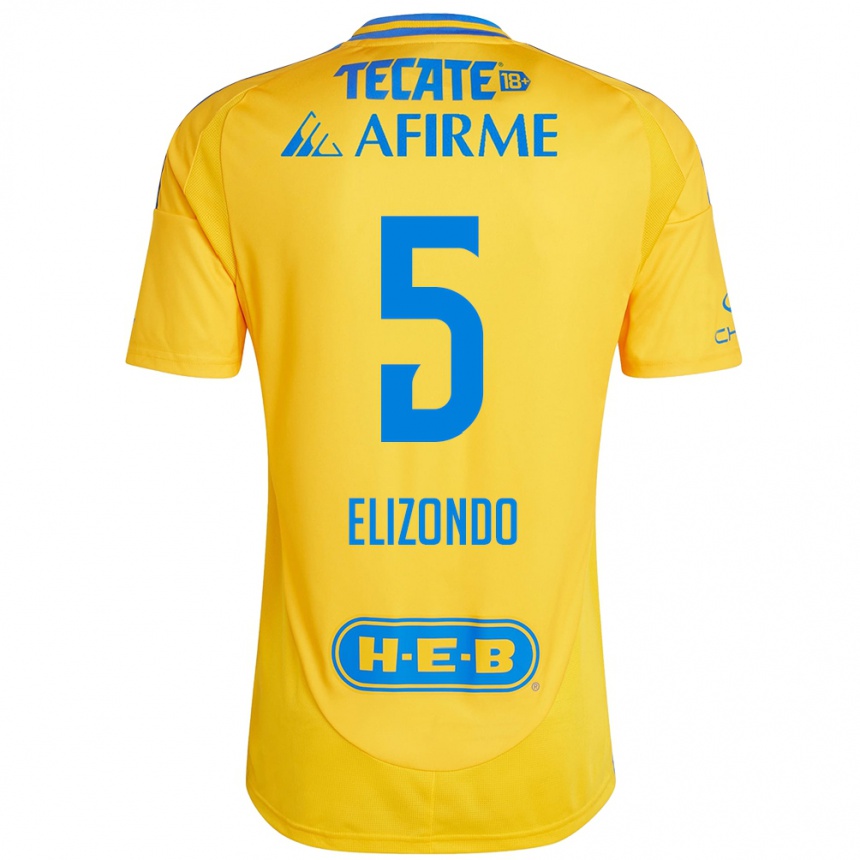 Vyrai Fernanda Elizondo #5 Auksinė Geltona Namų Marškinėliai 2024/25 T-Shirt