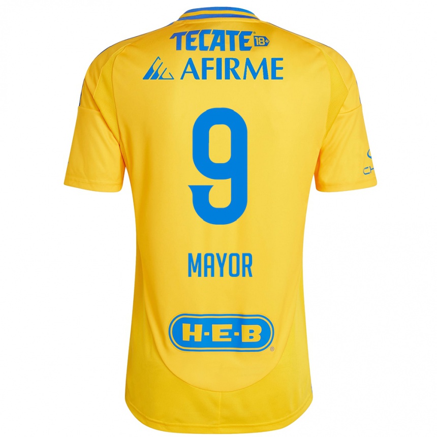 Vyrai Stephany Mayor #9 Auksinė Geltona Namų Marškinėliai 2024/25 T-Shirt