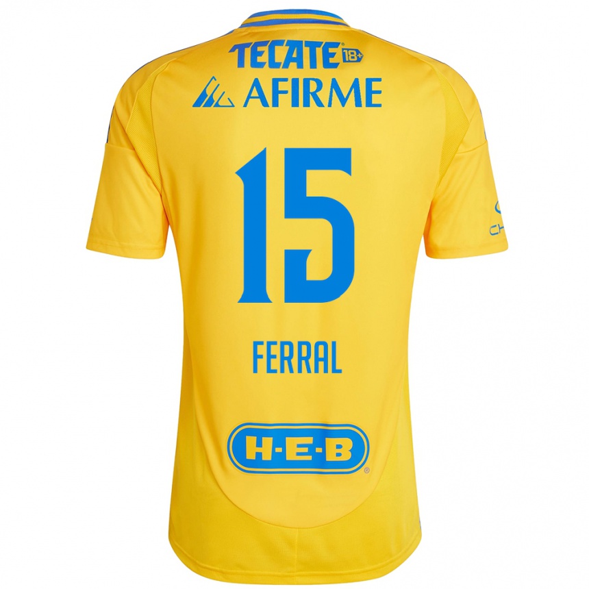 Vyrai Cristina Ferral #15 Auksinė Geltona Namų Marškinėliai 2024/25 T-Shirt