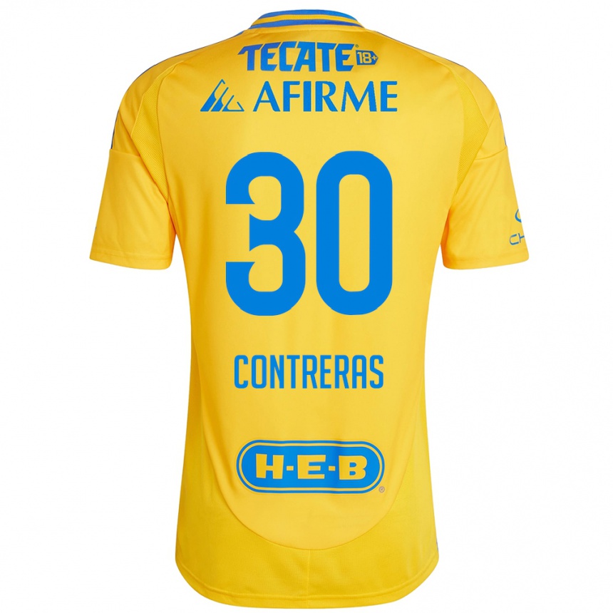 Vyrai Lizeth Contreras #30 Auksinė Geltona Namų Marškinėliai 2024/25 T-Shirt