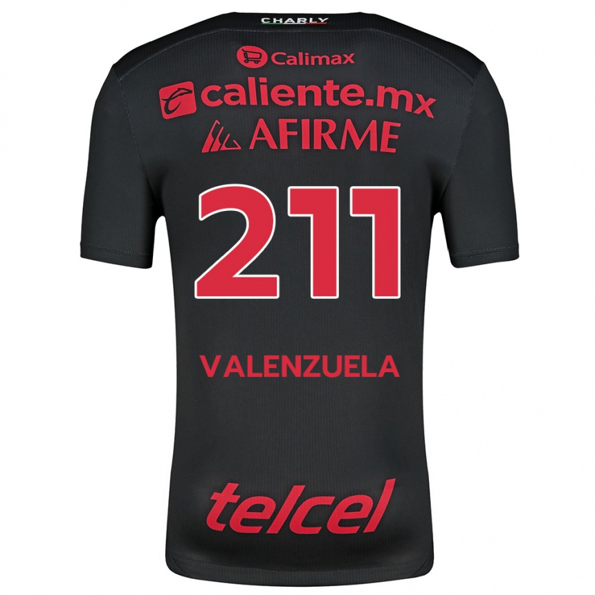 Vyrai Aldieri Valenzuela #211 Juoda Raudona Namų Marškinėliai 2024/25 T-Shirt