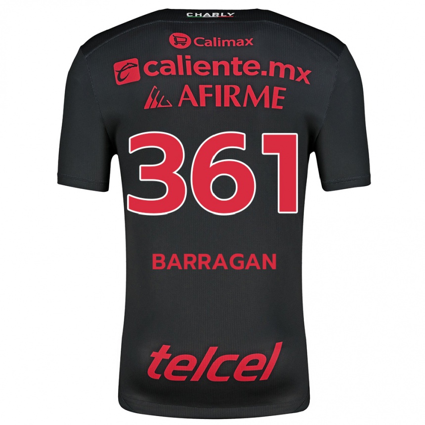 Vyrai Jesús Barragán #361 Juoda Raudona Namų Marškinėliai 2024/25 T-Shirt