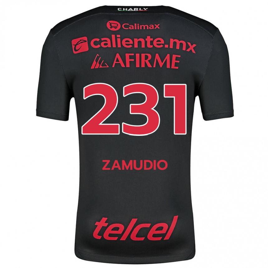 Vyrai Irwin Zamudio #231 Juoda Raudona Namų Marškinėliai 2024/25 T-Shirt