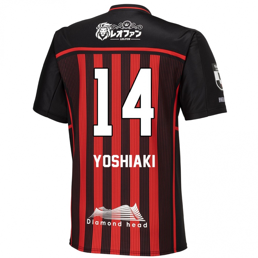 Vyrai Yoshiaki Komai #14 Raudona Juoda Namų Marškinėliai 2024/25 T-Shirt