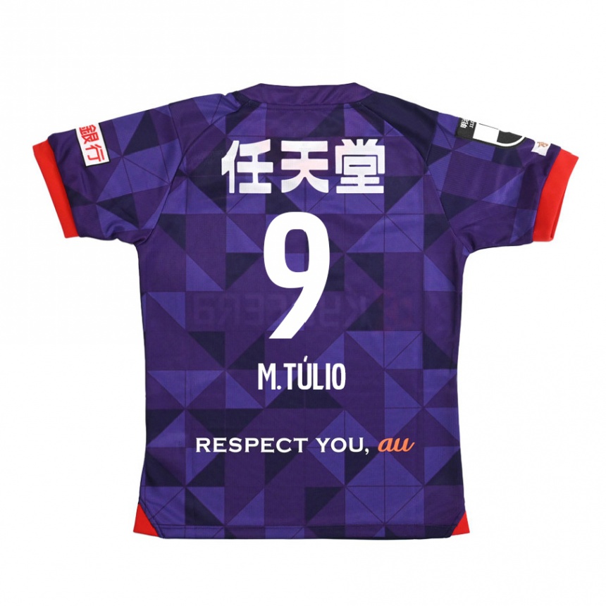 Vyrai Marco Túlio #9 Violetinė Balta Namų Marškinėliai 2024/25 T-Shirt