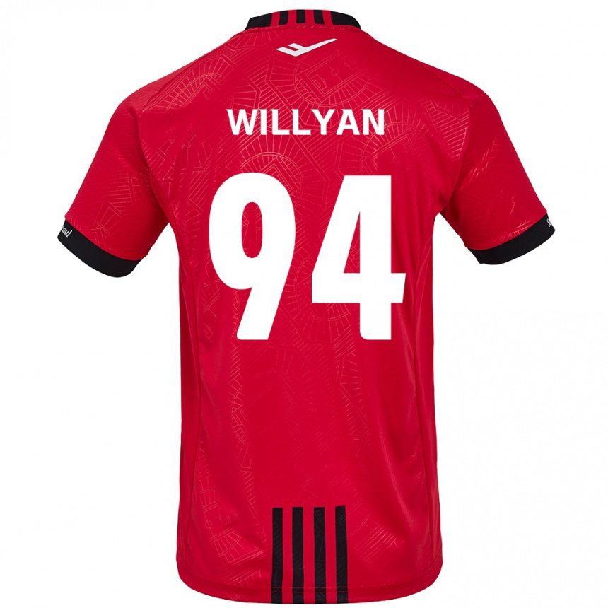 Vyrai Willyan #94 Raudona Juoda Namų Marškinėliai 2024/25 T-Shirt