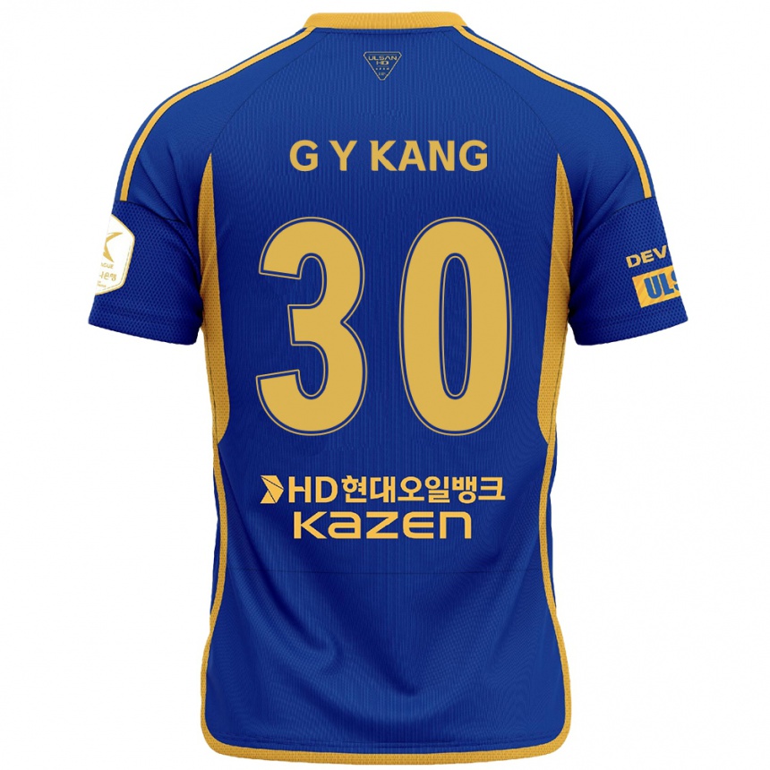 Vyrai Yun-Gu Kang #30 Mėlyna Geltona Namų Marškinėliai 2024/25 T-Shirt