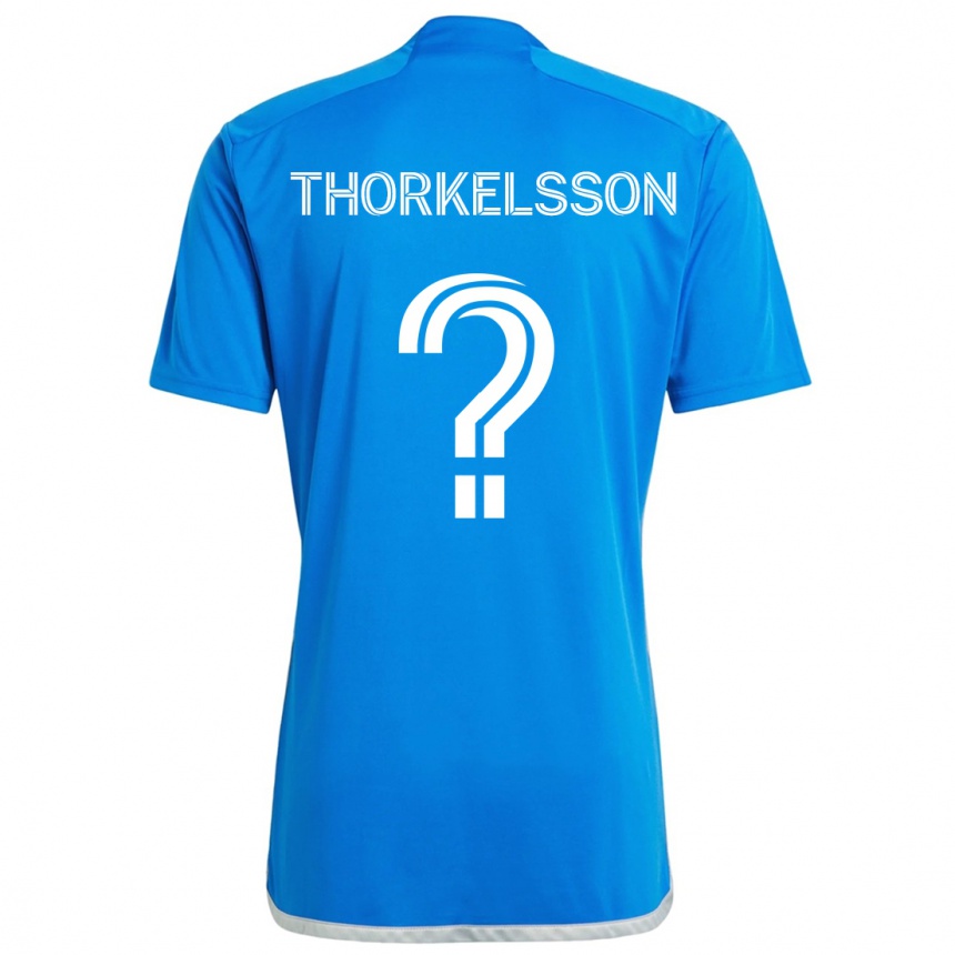 Vyrai Róbert Orri Thorkelsson #0 Mėlyna Balta Namų Marškinėliai 2024/25 T-Shirt