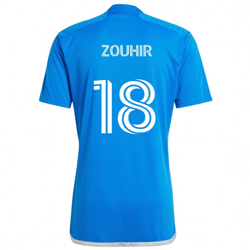 Vyrai Rida Zouhir #18 Mėlyna Balta Namų Marškinėliai 2024/25 T-Shirt