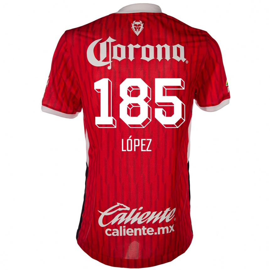 Vyrai David López #185 Raudona Balta Namų Marškinėliai 2024/25 T-Shirt