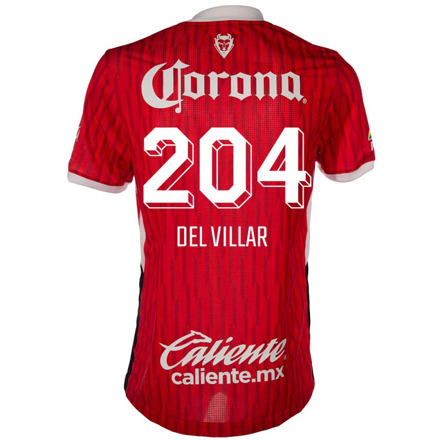 Vyrai Everardo Del Villar #204 Raudona Balta Namų Marškinėliai 2024/25 T-Shirt