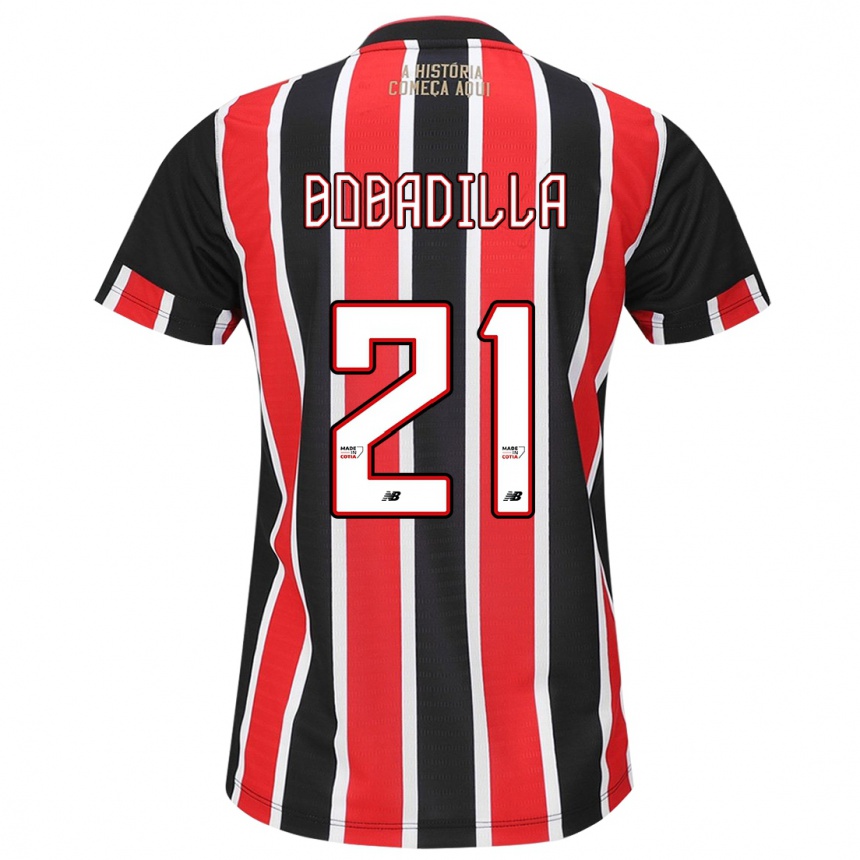 Vyrai Damián Bobadilla #21 Juoda Raudona Balta Išvykos Marškinėliai 2024/25 T-Shirt