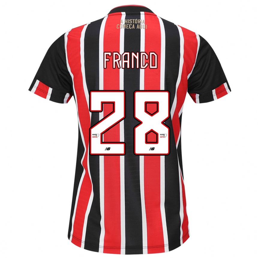 Vyrai Alan Franco #28 Juoda Raudona Balta Išvykos Marškinėliai 2024/25 T-Shirt