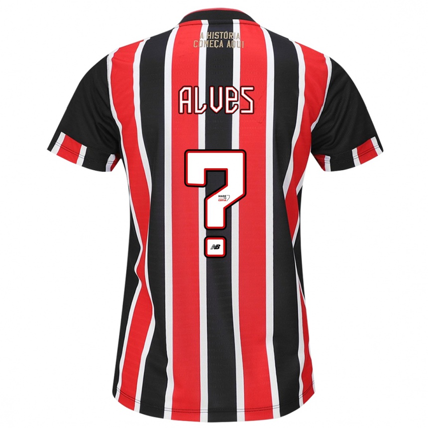 Vyrai Matheus Alves #0 Juoda Raudona Balta Išvykos Marškinėliai 2024/25 T-Shirt