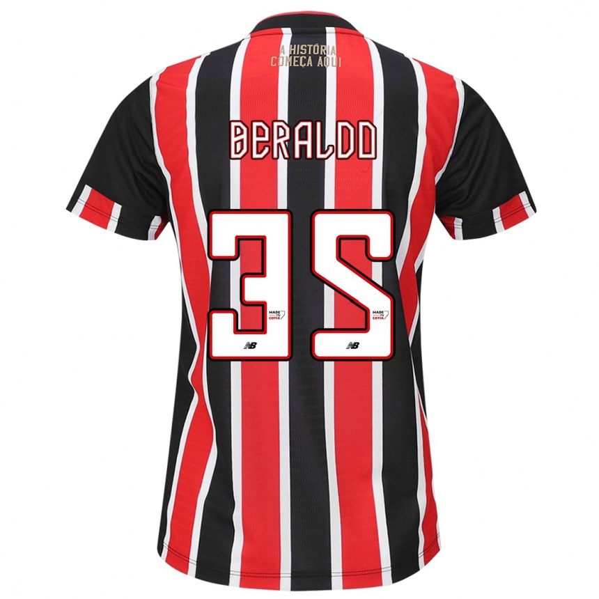 Vyrai Lucas Beraldo #35 Juoda Raudona Balta Išvykos Marškinėliai 2024/25 T-Shirt