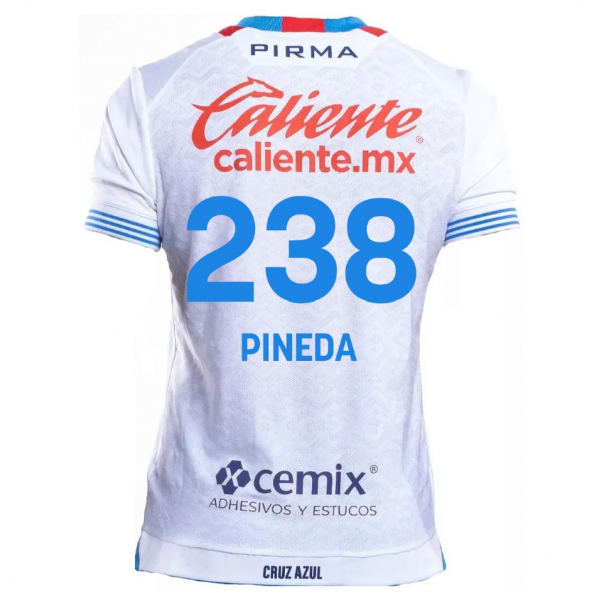 Vyrai Zadiel Pineda #238 Balta Mėlyna Išvykos Marškinėliai 2024/25 T-Shirt